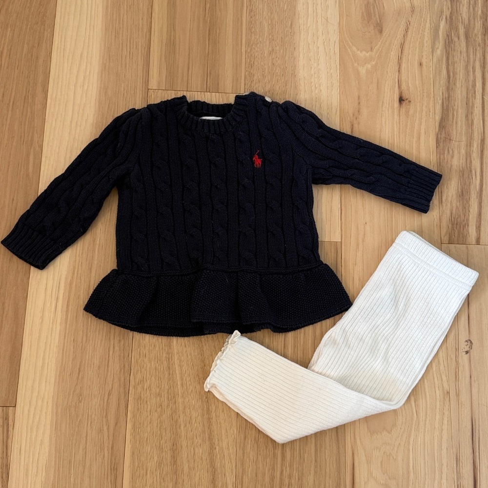 Polo by Ralph Lauren Navy and White Kids Matching Set